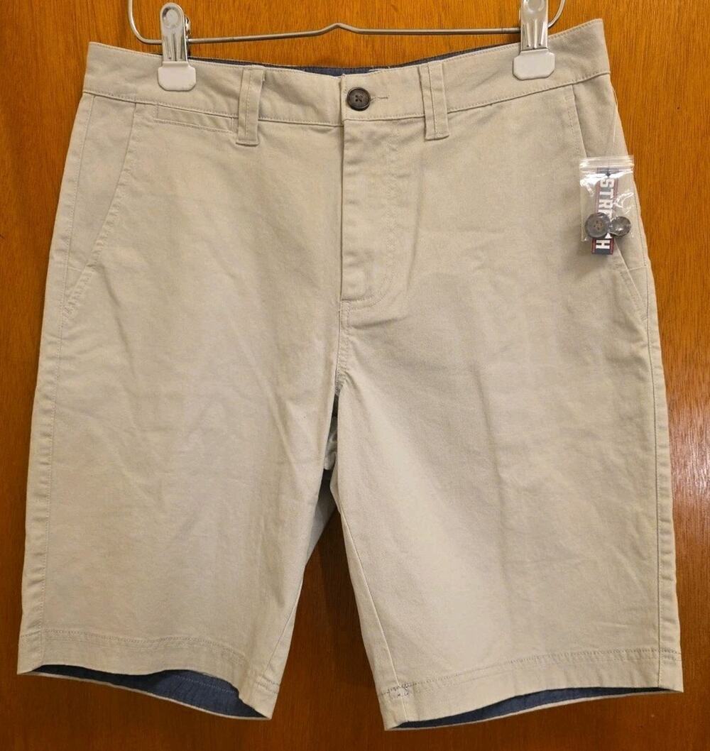Flag & Anthem Mens Khaki Casual Stretch Shorts Size 30x10 New With Tags
